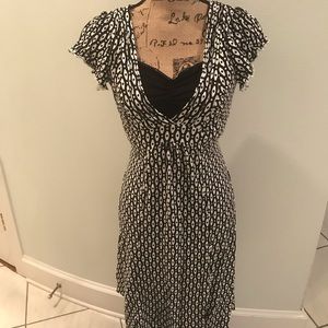 Black and white dress.